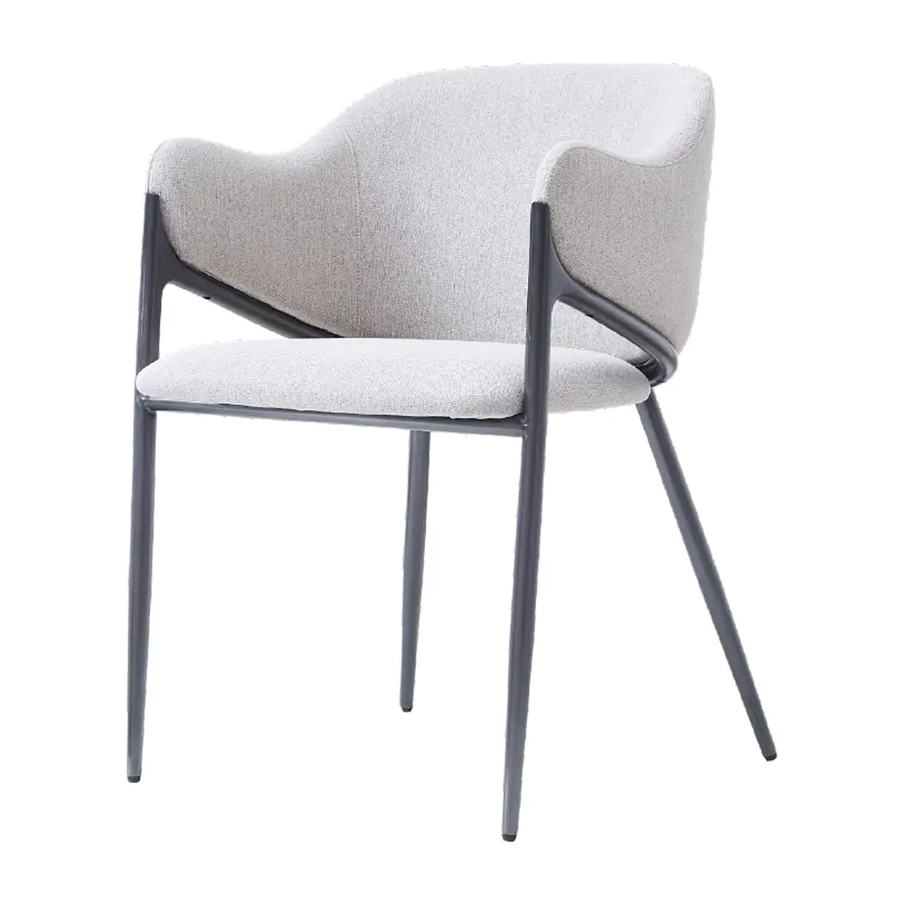 Granite Steel-Leg Armchair Granite Steel-Leg Armchair - a pale grey wrap back on angled steel legs
