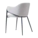 Granite Steel-Leg Armchair - a pale grey wrap back on angled steel legs (alternate view)