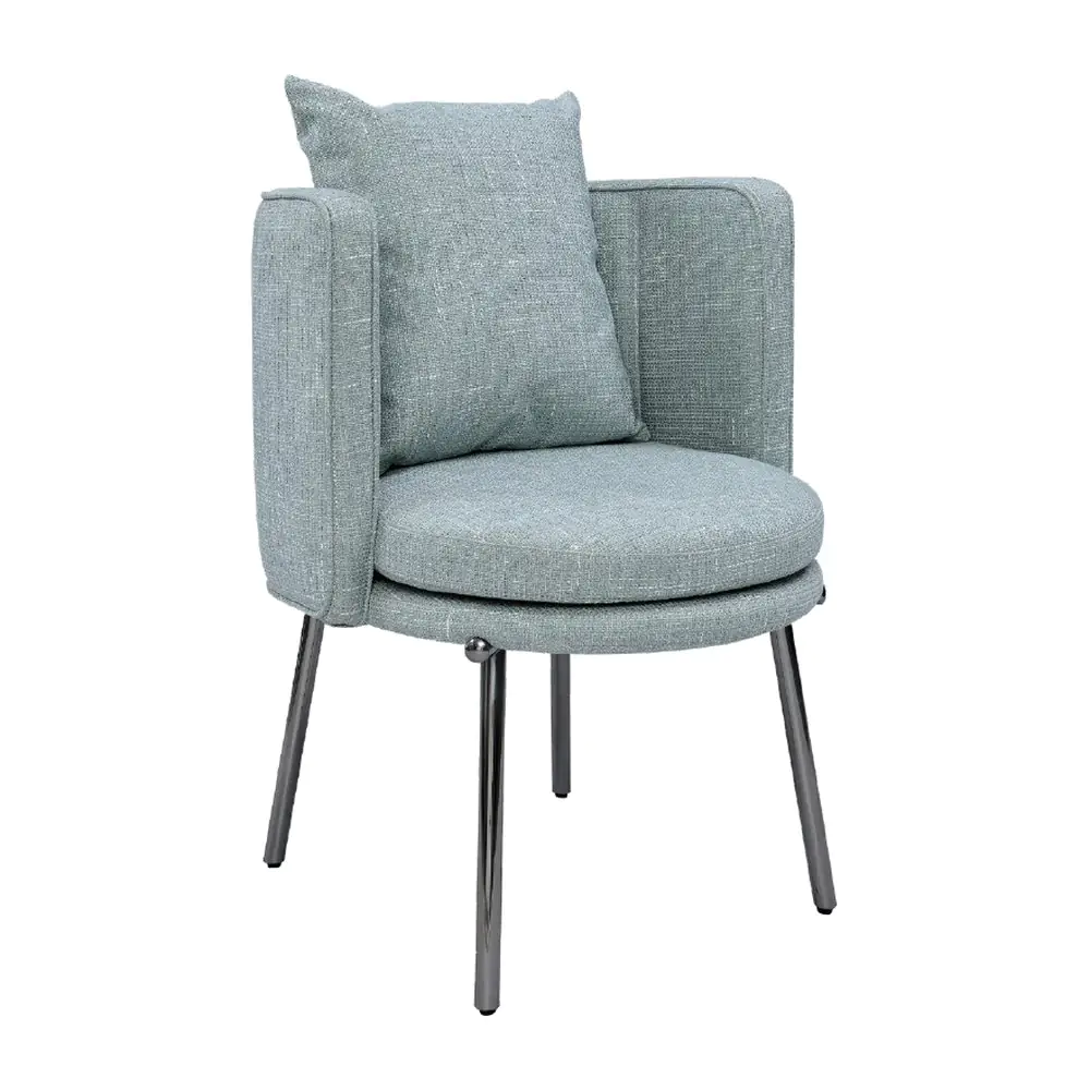 Cirrus Swivel Armchair Cirrus Swivel Armchair - a pale blue-grey tub with a scatter cushion