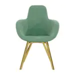 Pied Dining Chair - a houndstooth back with a tan seat on black legs (alternate view)