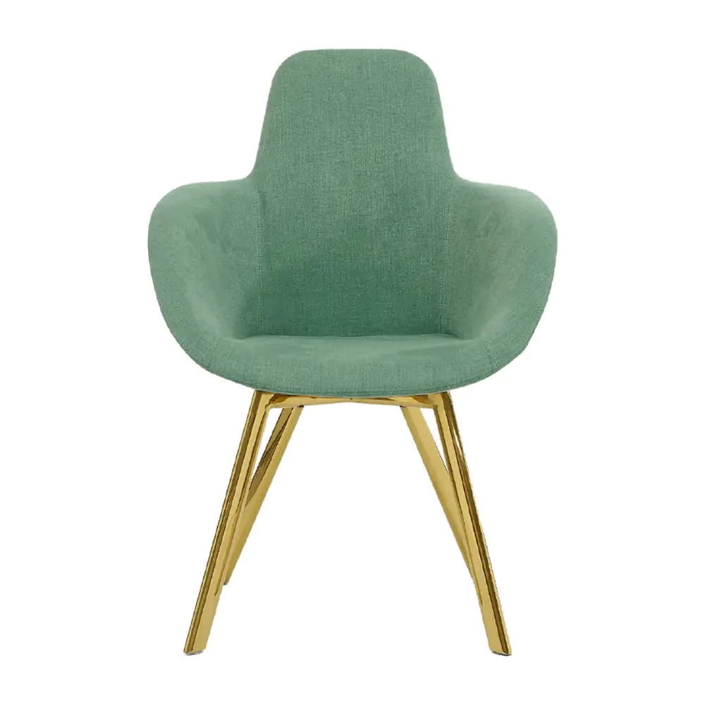 Pied Dining Chair - a houndstooth back with a tan seat on black legs (alternate view)