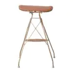 Copperline Wire-Frame Bar Stool - a copper-tone wire frame with a tan seat