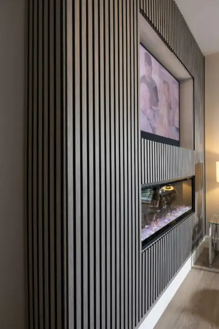 Backlit TV Wall with LED Cove by Crosby