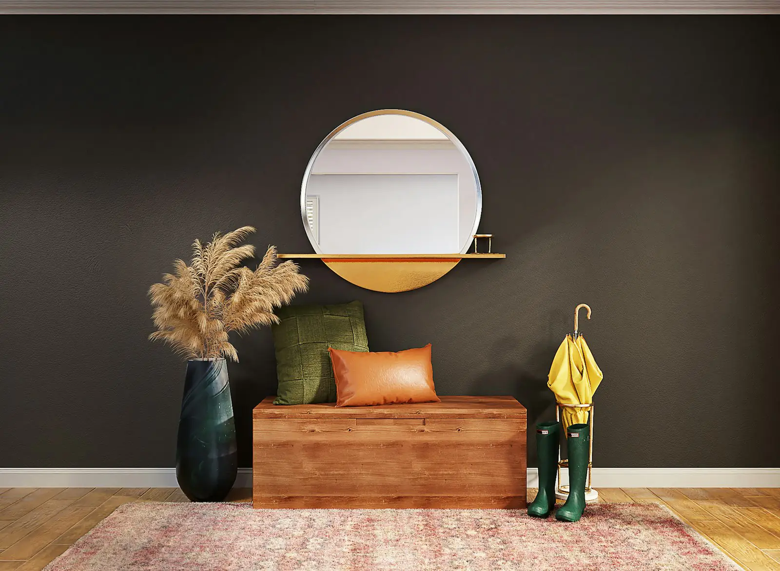 Entrance Wall with Seating Niche by Crosby