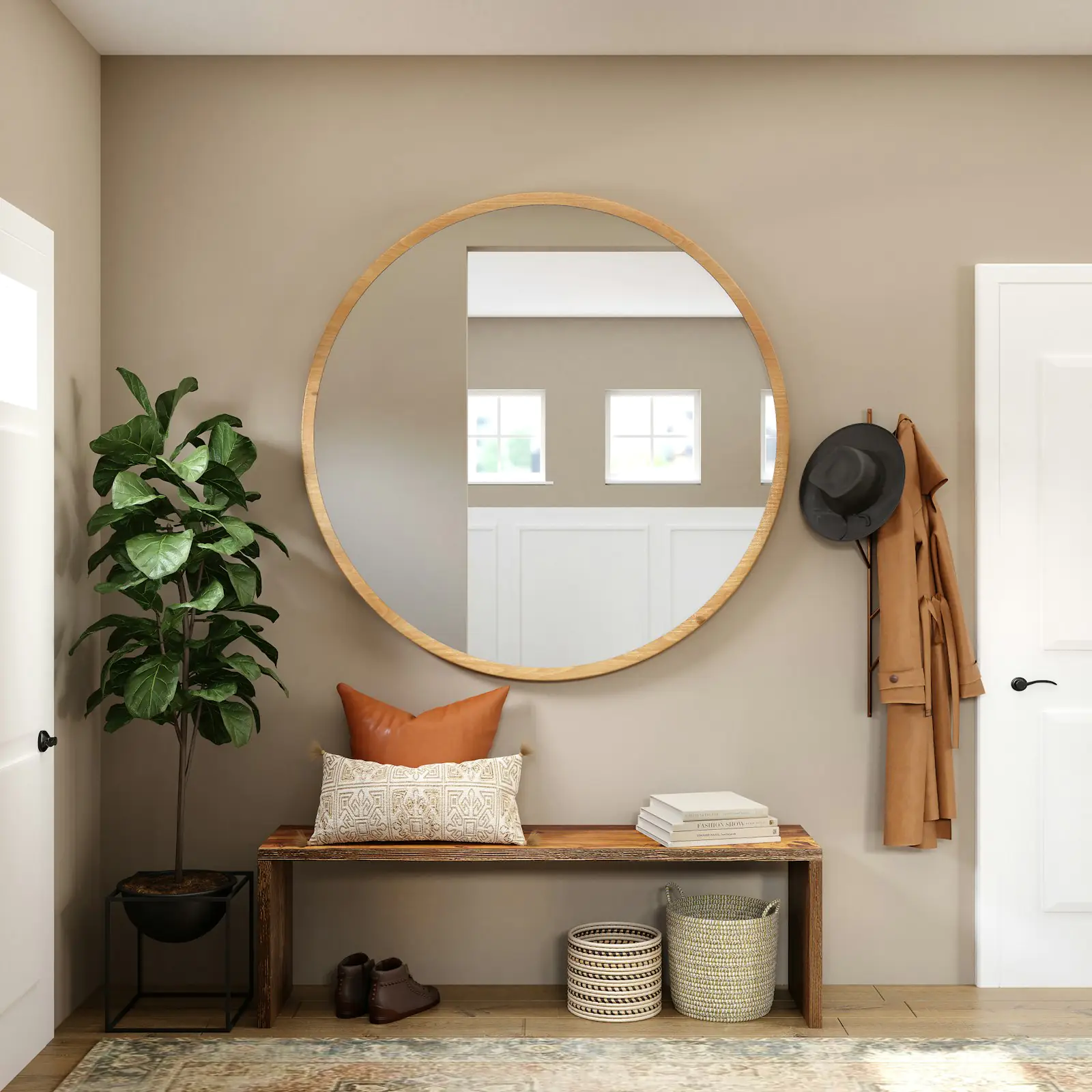 Mirror-Framed Foyer Wall by Crosby