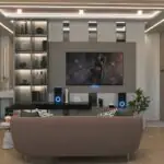 Slatted Oak TV Feature Wall by Crosby
