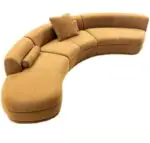 Sahara Curved Sectional Sofa - a sweeping ochre curve with a rounded chaise end