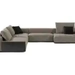 Gravel Corner Sofa - a grey modular corner layout with a dark plinth base