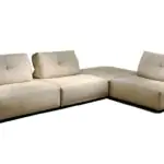 Dune L-Shaped Sofa - cream cushioned seating with a corner platform