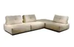 Dune L-Shaped Sofa - cream cushioned seating with a corner platform
