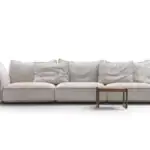 Plume Soft Cushion Sofa - relaxed ivory cushions on a slim base