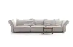 Plume Soft Cushion Sofa - relaxed ivory cushions on a slim base