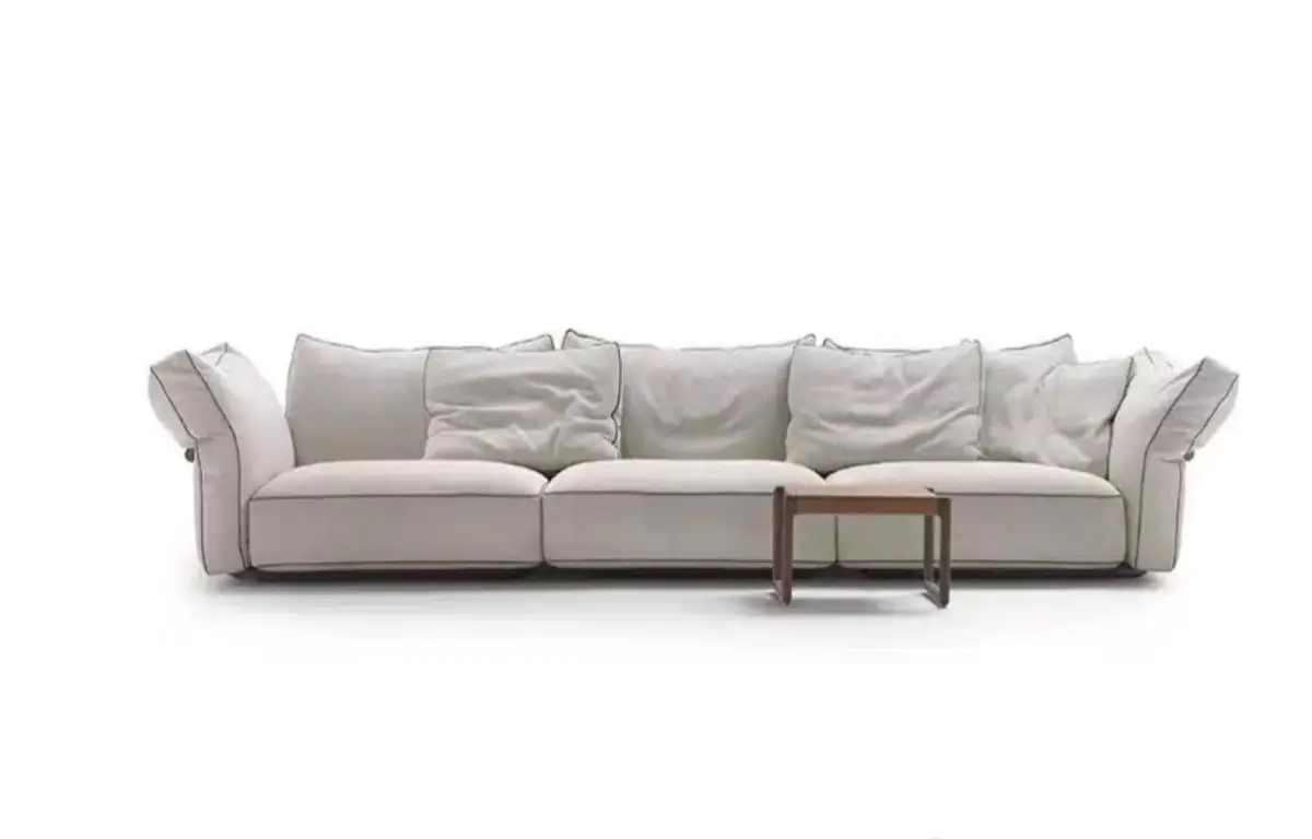 Plume Soft Cushion Sofa Plume Soft Cushion Sofa - relaxed ivory cushions on a slim base